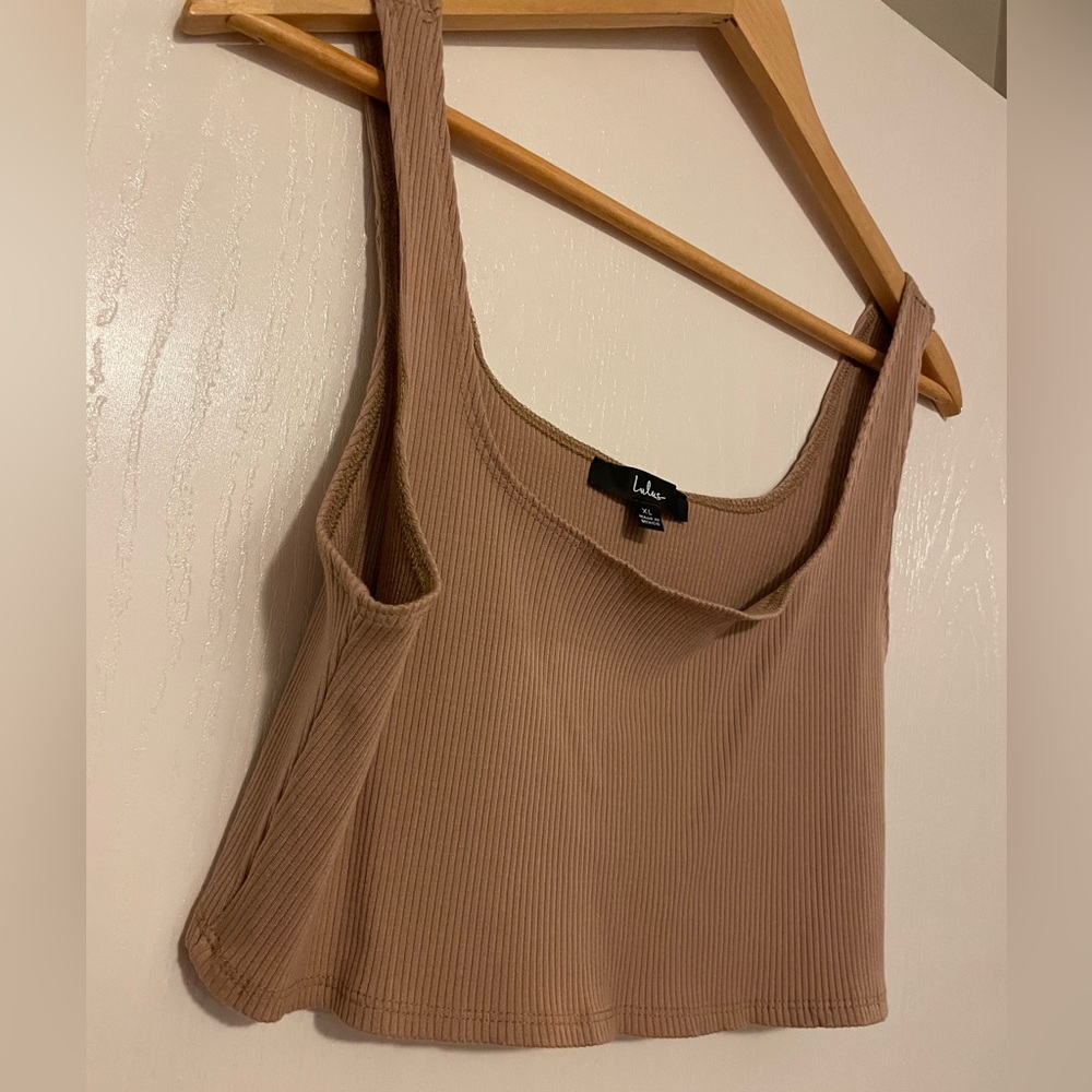 Lulu's Set For Life Tan Ribbed Top - Picture 4 of 7